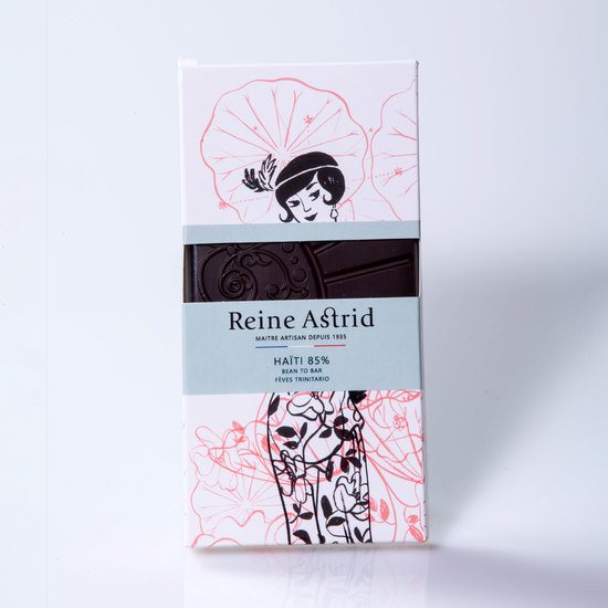 Reine Astrid Tablette Chocolat Noir 85% Pure Origine Haïti Bio 75g