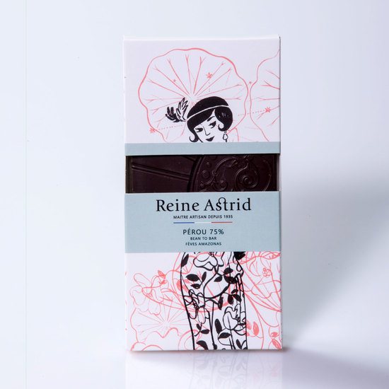 Reine Astrid Tablette Chocolat Noir 75% Pure Origine Pérou Bio 75g