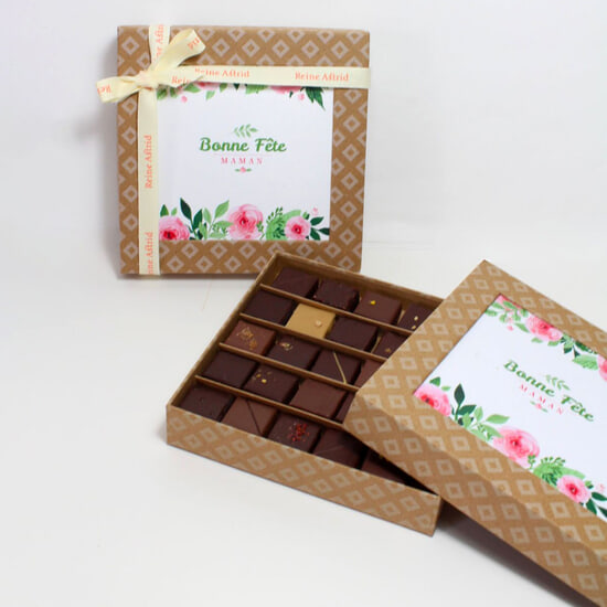 Reine Astrid Coffret Chocolats Noir & Lait Bonne Fête Maman 25 Chocolats Reine Astrid Coffret Chocolats Noir & Lait Bonne Fête Maman 25 Chocolats