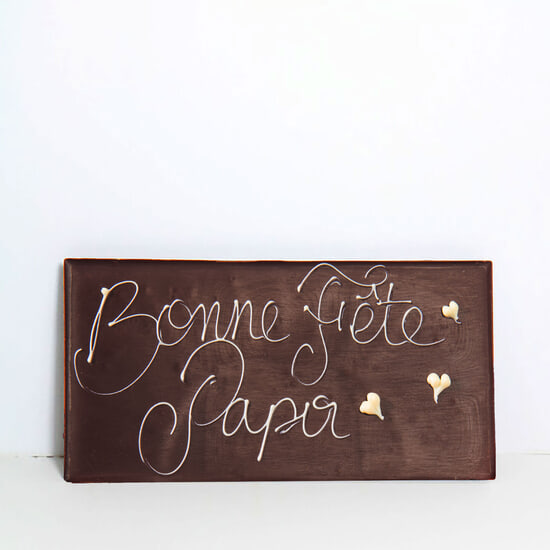 Reine Astrid Tablette Message Chocolat Noir Bonne Fête Papa 100g
