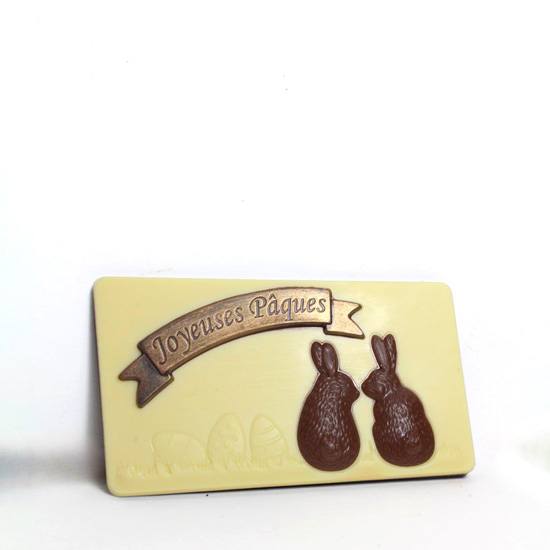 Reine Astrid Tablette Message Chocolat Blanc Joyeuses Pâques 70g
