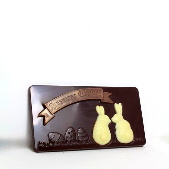 Reine Astrid Tablette Message Chocolat Noir Joyeuses Pâques 70g